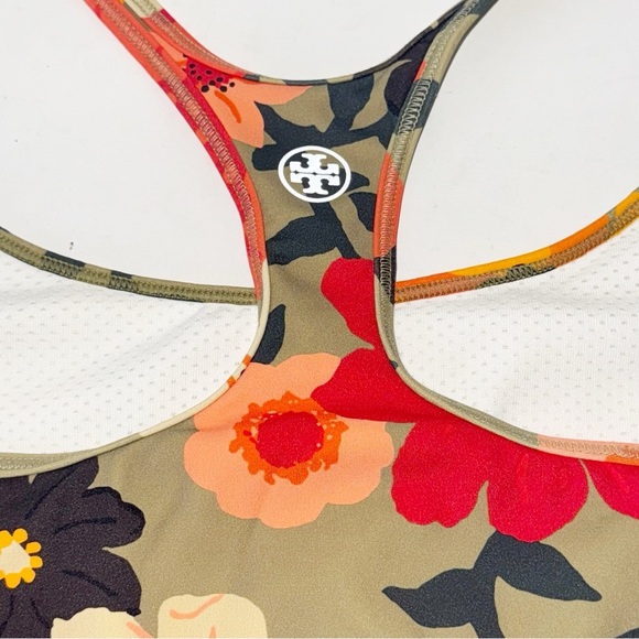 TORY SPORT Sports Bra Printed Floral Racerback Sz Large - Picture 6 of 11